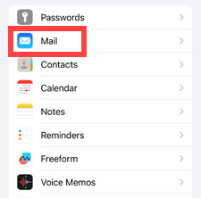 Bluehost iPhone or iPad Settings -Accounts