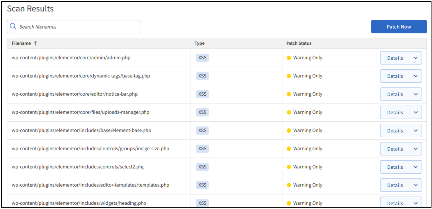 SMART Patch - Vulnerabilities detected