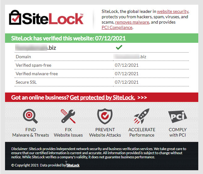 Trust Seal site details
