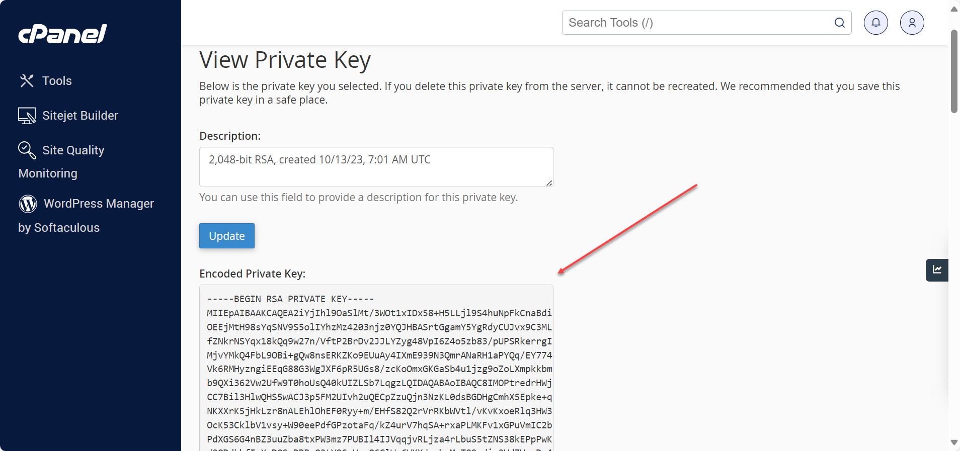 Encoded Private Key
