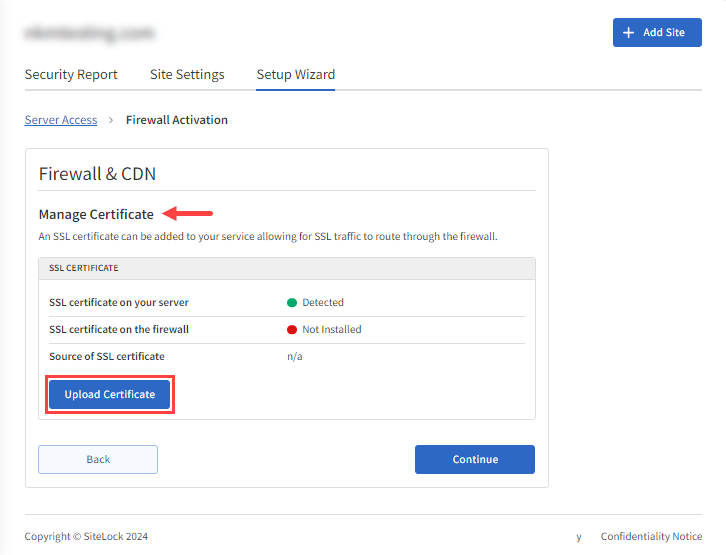 Manage Certificate Upload