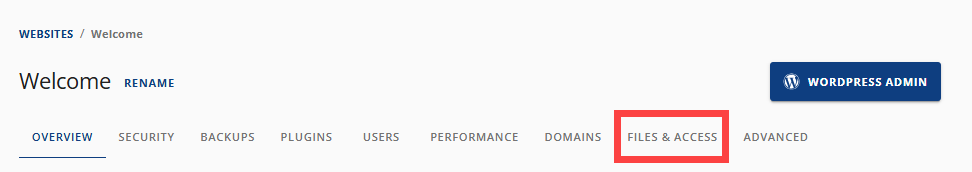 BH AM - Websites - Tab - Files and Access