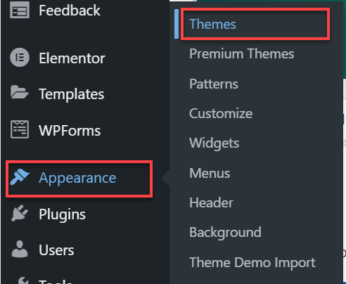 Appearance and Themes option