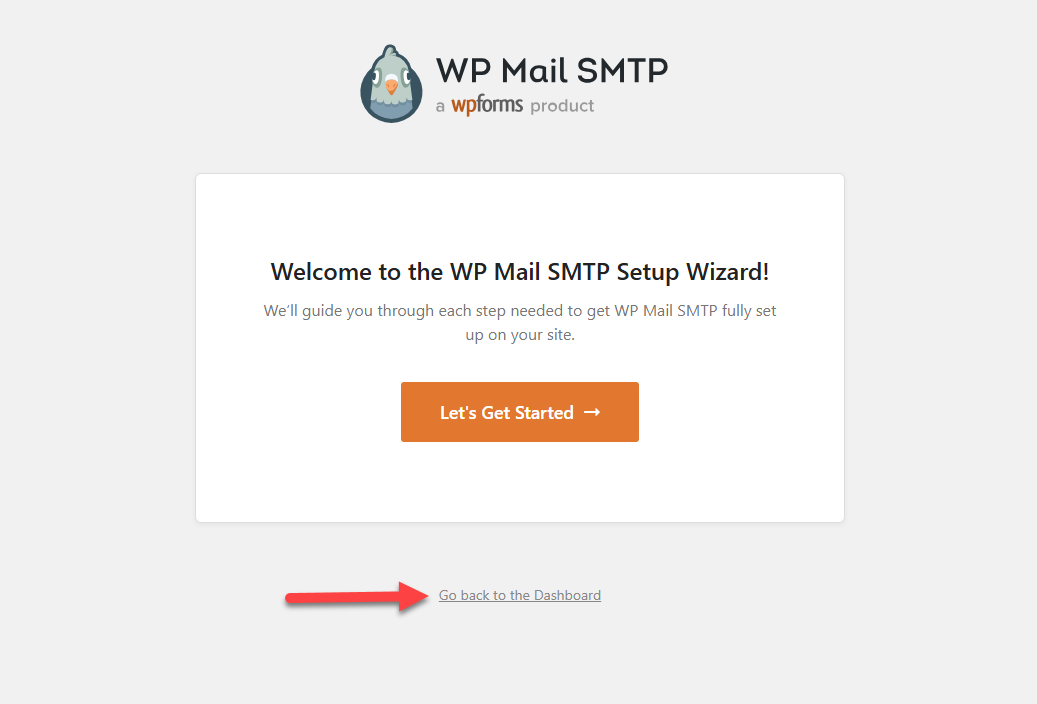 WP Mail SMTP setup wizard
