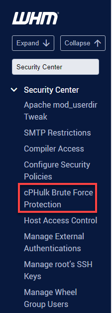 WHM Search Security Center