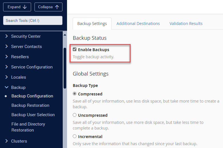 WHM - User Selection