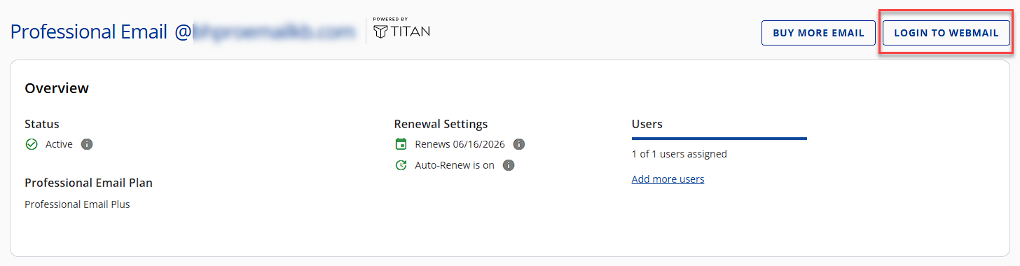 Click Login to Webmail