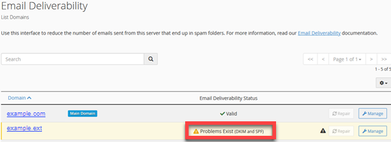 Email - Email Deliverability Status - Problems Exist