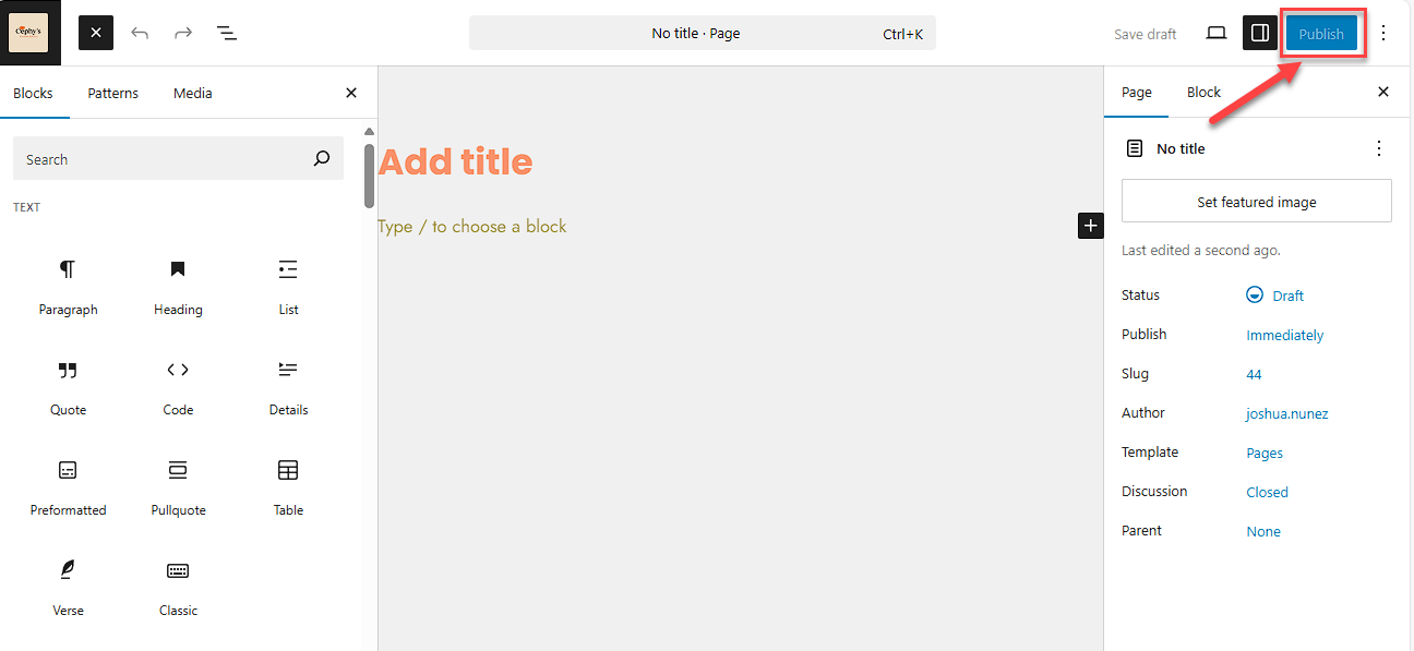 wordpress-publish-page