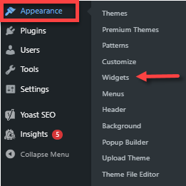 Create custom menus - Use widgets