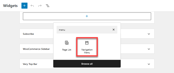 Create a custom menu - Widgets - Navigation menu