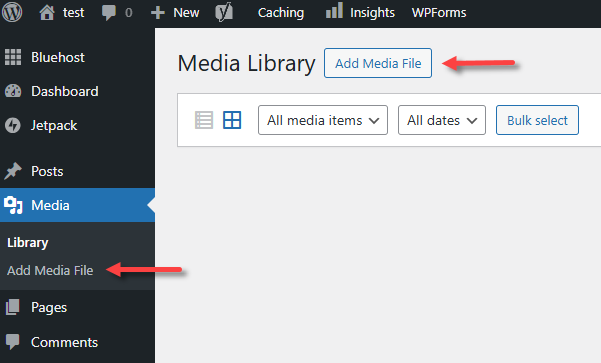 Upload and Add Images - Add Media File