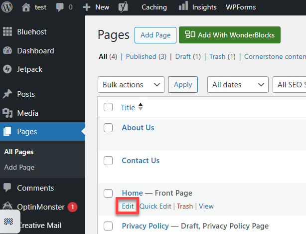 Upload and Add Images - Pages - Edit