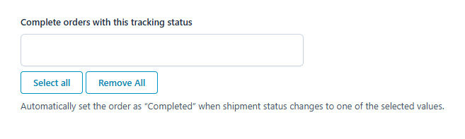 shipping status you want to set the related order as Completed