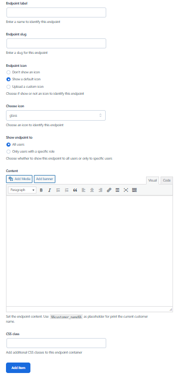 YITH WooCommerce Customize My Account Page - Add Customer Content