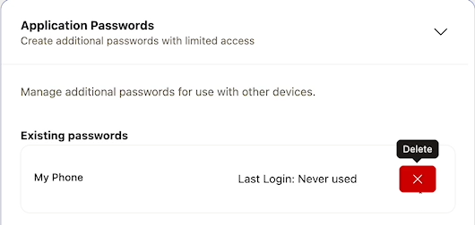 Delete Password Application
