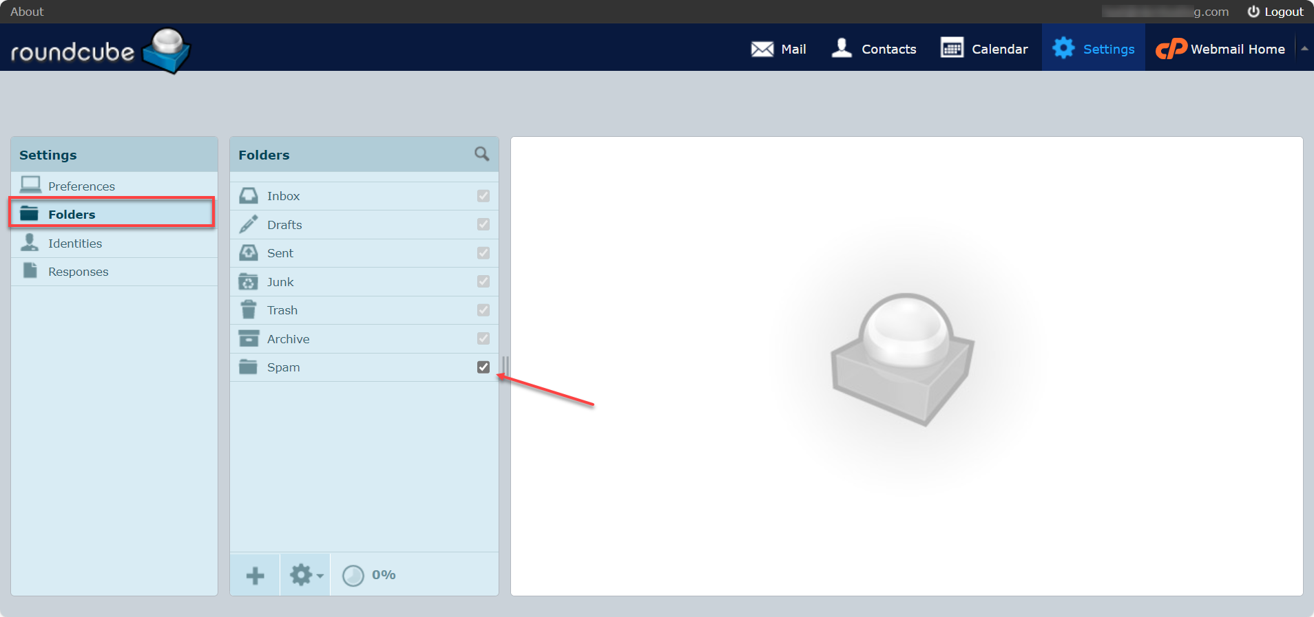 Box to enable Spam Folder