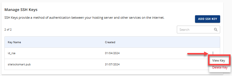 SSH Keys - View SSH Key