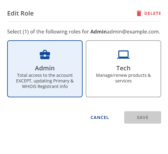 Select role under Edit User Role