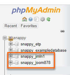 Joomla Database Names