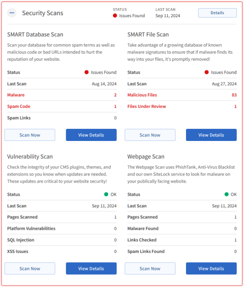 BH SiteLock Security Scanning