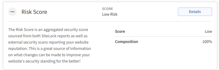 BH SiteLock Risk Score