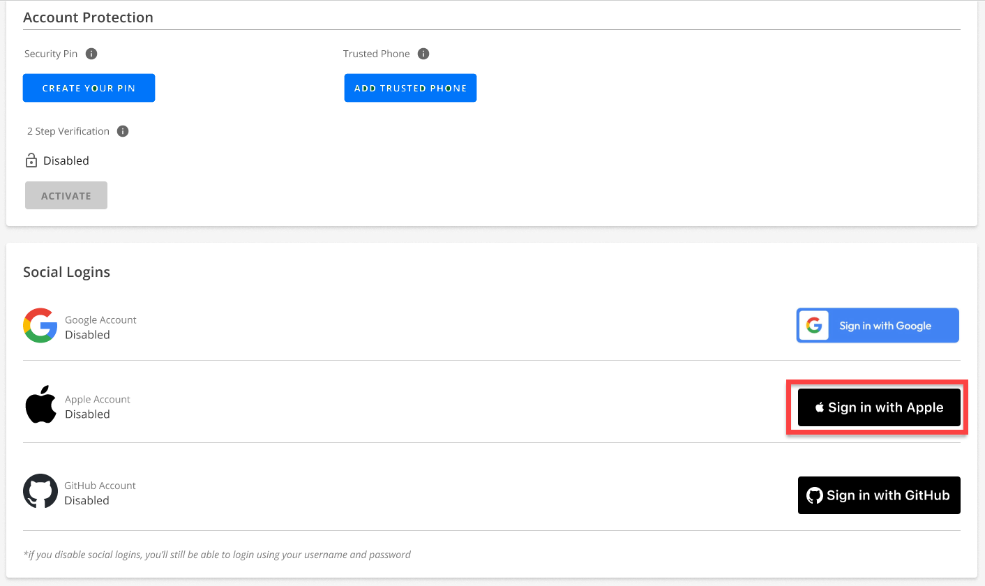 BH AM - Socials - Signin with Apple