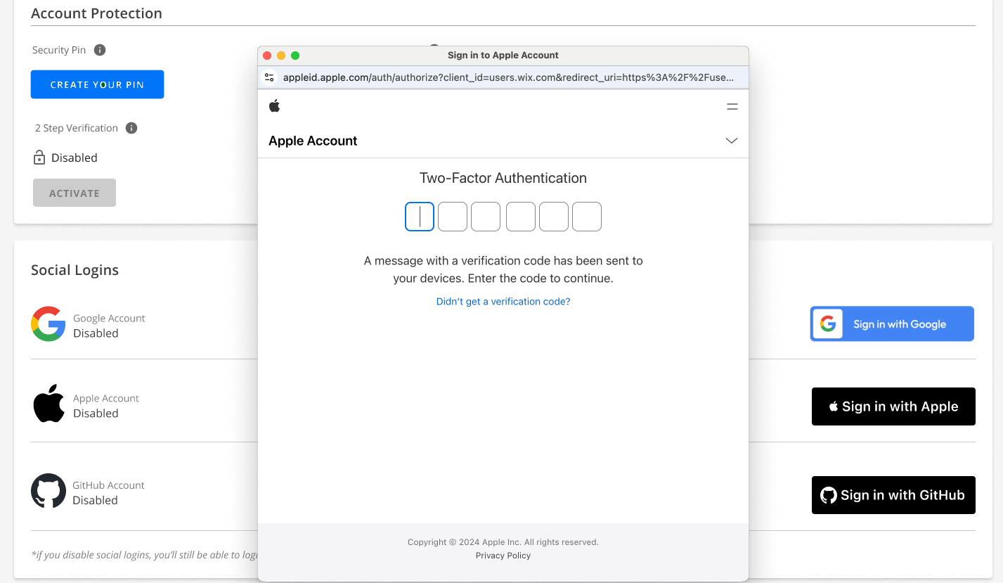 BH AM - Socials - Enter Apple Verification Code