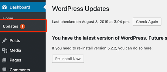 WordPress 更新
