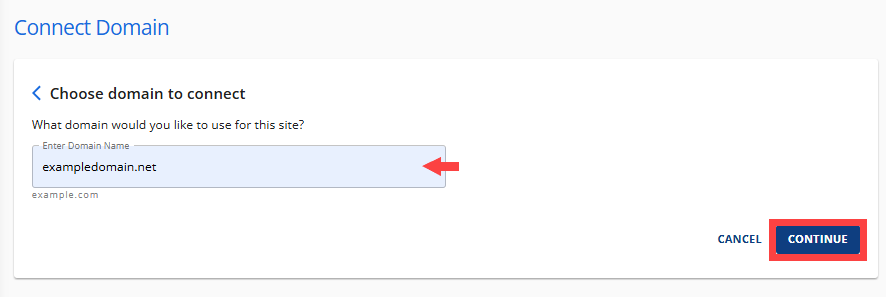 连接域名 - 输入域名