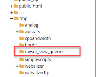 cPanel - File Manager - mysql_slow_queries folder