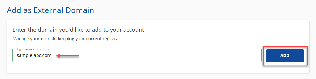 Add as External Domain field