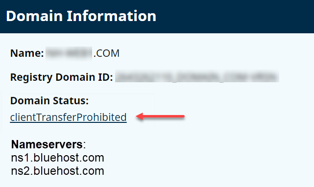 域名状态示例 - &quot;clientTransferProhibited&quot;