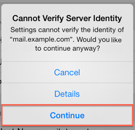 iOS-account-verifying-cannot-verify-server-identity-error-message
