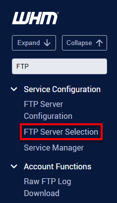 访问 FTP Server Selection(FTP 服务器选择)