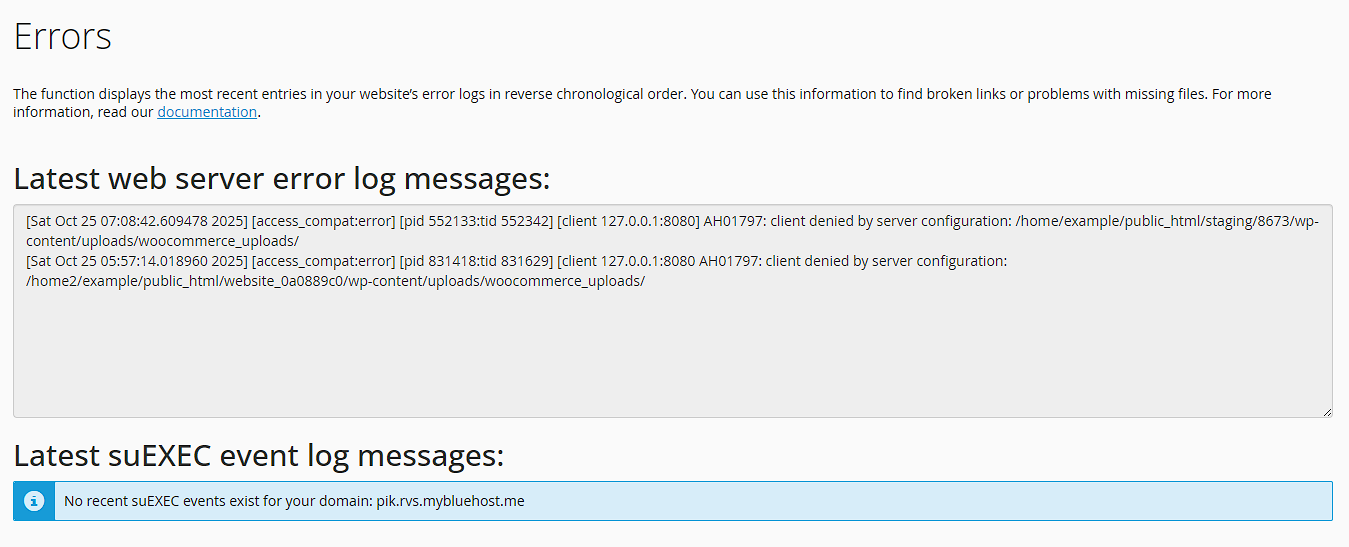 main error log for all websites on your server