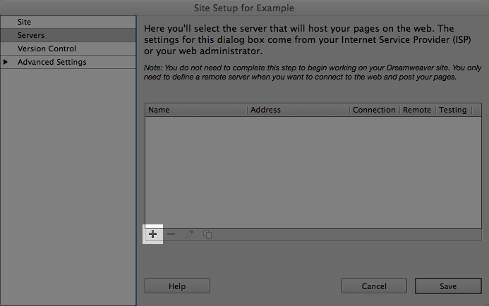 Bluehost Dreamweaver CC 2014 - Setup Add New Server