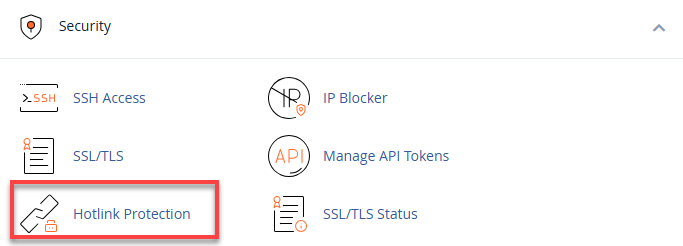 cPanel HotLink-Protection Icon