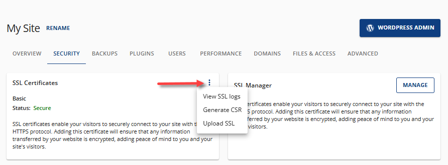激活免费 SSL 证书 - SSL 证书 - 更多选项