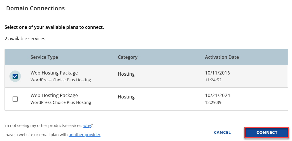 Bluehost Domains - Domain Connections