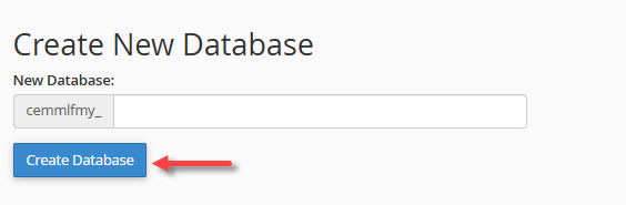 BH cPanel - Create Database