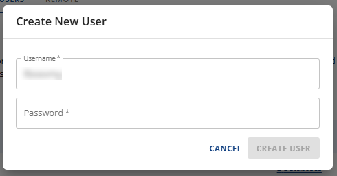 Manage MySQL Database User - Enter new username and password