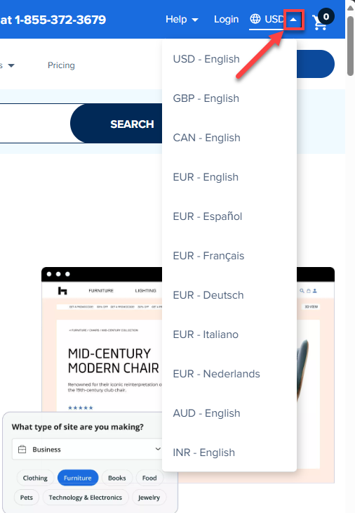 Sign up for an account - Bluehost Global Currencies and Languanges