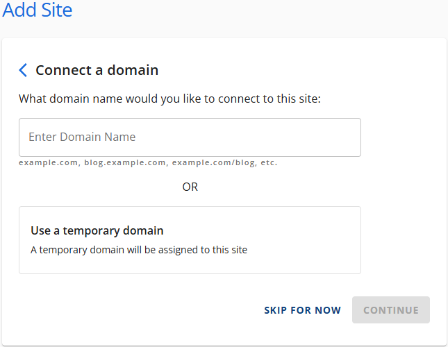 Install WordPress - Connect a domain