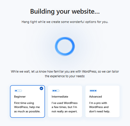 Install WordPress - Building your Website pop-up