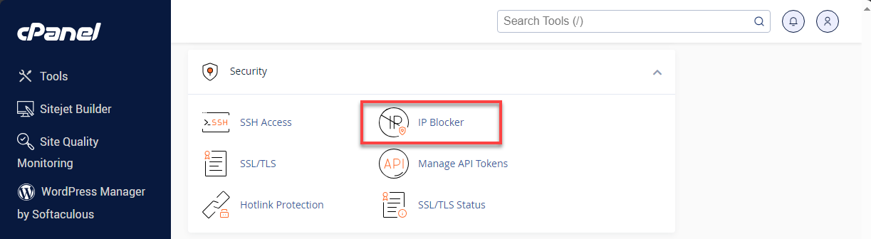 Bluehost cPanel - IP Blocker