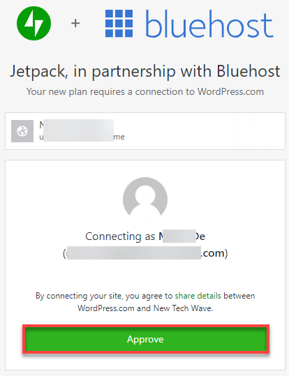 Bluehost Cloud Hosting 备份完成连接批准