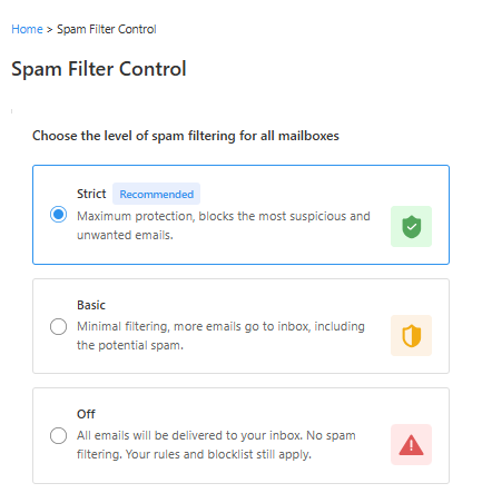 Professional Email- Spam Filter