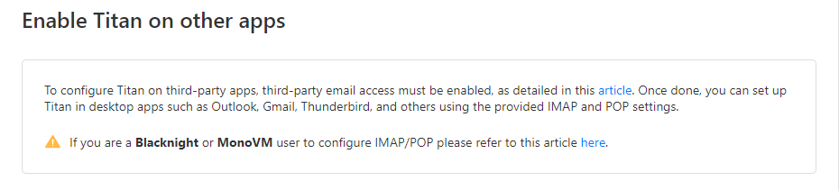 Professional Email - Enable Titan on Other Apps