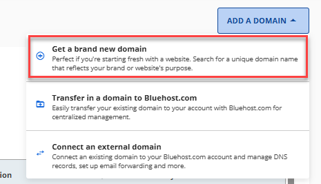 Get a brand new domain